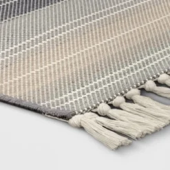 7'x10' Striped Tapestry Rectangular Woven Outdoor Area Rug Gray - Threshold™ 4 7'x10' Striped Tapestry Rectangular Woven Outdoor Area Rug Gray - Threshold™ -Threshold GUEST 0560ea6a fcb1 49d3 a867 5f43d143fdeb