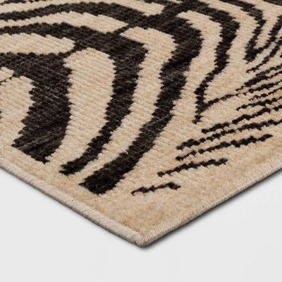 Washable Woven Zebra Accent Rug Black/Tan - Threshold™ 2 Washable Woven Zebra Accent Rug Black/Tan - Threshold™ - Image 2