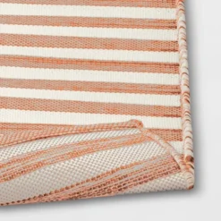 7'x10' Narrow Wornstripe Rectangular Woven Outdoor Area Rug Coral Orange - Threshold™ 5 7'x10' Narrow Wornstripe Rectangular Woven Outdoor Area Rug Coral Orange - Threshold™ -Threshold GUEST 25e56bbe db53 43e9 807e 1d35d9996e1a