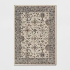 Jewel Boarder Persian Woven Rug Brown - Threshold™ -Threshold GUEST 30421360 e315 48d4 a1d3 979e6bf6abef