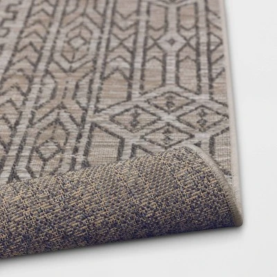 Outlined Geo Pattern Outdoor Rug Neutral - Threshold™ 3 Outlined Geo Pattern Outdoor Rug Neutral - Threshold™ - Image 3