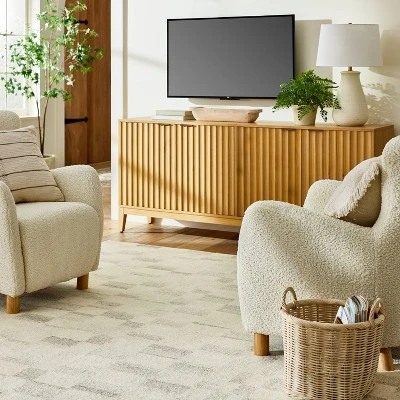 Irregular Checkerboard Tufted Rug Cream - Threshold™ Designed With Studio McGee 1 Irregular Checkerboard Tufted Rug Cream - Threshold™ Designed With Studio McGee