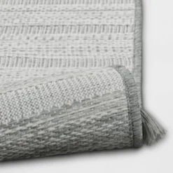 5' X 7' Striped Tapestry Outdoor Rug Charcoal Gray - Threshold™ 5 5' X 7' Striped Tapestry Outdoor Rug Charcoal Gray - Threshold™ -Threshold GUEST 3b70556b d89a 4ce3 916e 9434a0813e77