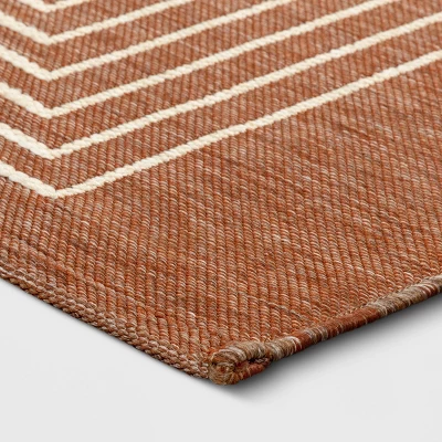 7'x10' Geometric Outdoor Rug Brown/White - Threshold™ 2 7'x10' Geometric Outdoor Rug Brown/White - Threshold™ - Image 2