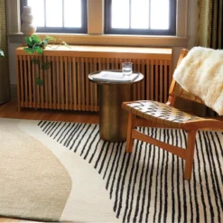 5'x7' Color Blocked Linear Area Rug Tan/Black - Threshold™