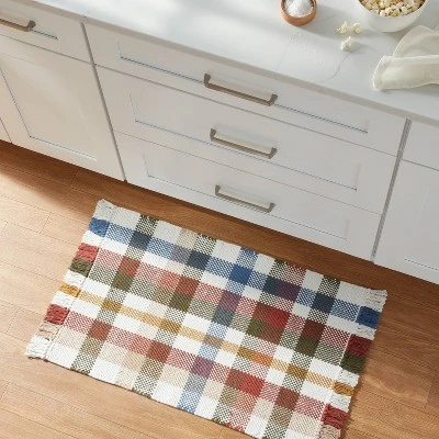 20"x34" Multi-Plaid Woven Pet Tapestry - Threshold™ 1 20"x34" Multi-Plaid Woven Pet Tapestry - Threshold™