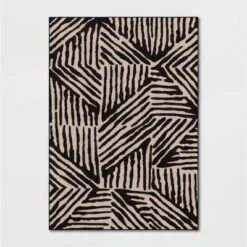 Abstract Lines Rug Black/Tan - Threshold™ -Threshold GUEST 43f5ce06 5a0c 455c 8ca2 29507ec11d70