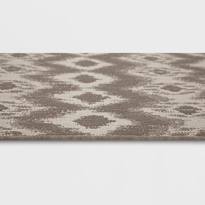 Ikat Outdoor Rug Taupe - Threshold 4 Ikat Outdoor Rug Taupe - Threshold - Image 4