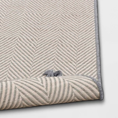 5' X 7' Herringbone Outdoor Rug Ivory/Cashmere Gray - Threshold™ Designed With Studio McGee 3 5' X 7' Herringbone Outdoor Rug Ivory/Cashmere Gray - Threshold™ Designed With Studio McGee - Image 3