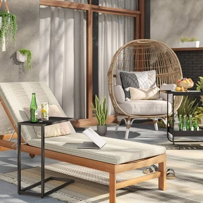 7'x10' Striped Tapestry Rectangular Woven Outdoor Area Rug Gray - Threshold™ 1 7'x10' Striped Tapestry Rectangular Woven Outdoor Area Rug Gray - Threshold™