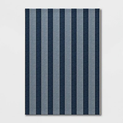 Outdoor Rug Beach Stripe Blue - Threshold™ 2 Outdoor Rug Beach Stripe Blue - Threshold™ - Image 2