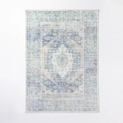 Brighton Distressed Vintage Persian Rug Light Blue - Threshold™ Designed With Studio McGee 7 Brighton Distressed Vintage Persian Rug Light Blue - Threshold™ Designed With Studio McGee -Threshold GUEST 749f8c26 ca3a 4ac4 b6de f950c498d722