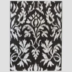 Garden Ikat Outdoor Rug Black - Threshold™ -Threshold GUEST 7a75eaef 317d 4f33 8f8f 6b88e002a83d