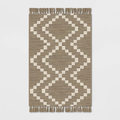 Check Diamonds Outdoor Rug Tan - Threshold™ 5 Check Diamonds Outdoor Rug Tan - Threshold™ - Image 5