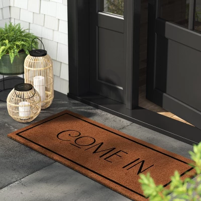 1'8"x4' 'Come In' Coir Doormat Natural - Threshold™ 1 1'8"x4' 'Come In' Coir Doormat Natural - Threshold™