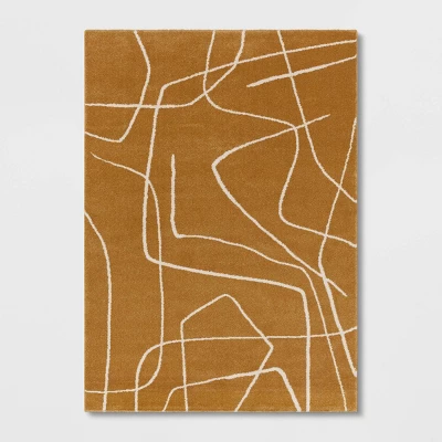 Abstract Lines Rug Mustard - Threshold™ 4 Abstract Lines Rug Mustard - Threshold™ - Image 4