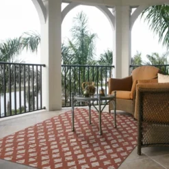 7' X 10' Diamond Outdoor Rug Orange - Threshold™ -Threshold GUEST 8f7f4245 35e6 47d8 9a39 fd5213c1c9b3