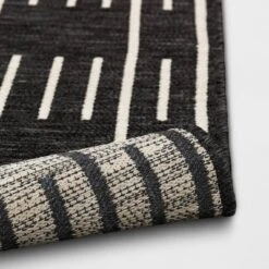 5'x7' Striped Checks Outdoor Rug Charcoal Gray - Threshold™ 5 5'x7' Striped Checks Outdoor Rug Charcoal Gray - Threshold™ -Threshold GUEST 9770147b 5994 4c8a 9be8 bcd581a2fa17