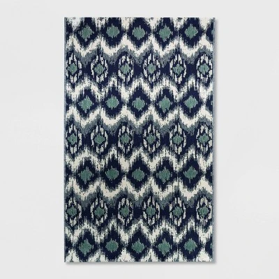 Ikat Outdoor Rug Blue - Threshold 9 Ikat Outdoor Rug Blue - Threshold - Image 9