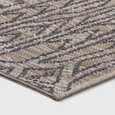 Outlined Geo Pattern Outdoor Rug Neutral - Threshold™ 2 Outlined Geo Pattern Outdoor Rug Neutral - Threshold™ - Image 2