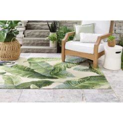 9'x12' Vacation Tropical Rectangular Woven Outdoor Area Rug Green - Threshold™ 7 9'x12' Vacation Tropical Rectangular Woven Outdoor Area Rug Green - Threshold™ -Threshold GUEST aab5da14 b695 40aa 928e d873f7173533