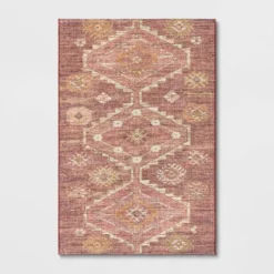 Southbury Washable Printed Diamond Persian Style Rug Rust - Threshold™ -Threshold GUEST b5d6df13 0c44 4a2b b43b 41b2a9d69bf7