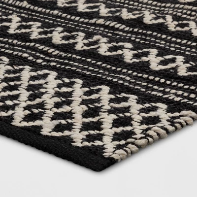 2'x3' Handloom Mixed Fibre Rug Black/White - Threshold™ 2 2'x3' Handloom Mixed Fibre Rug Black/White - Threshold™ - Image 2