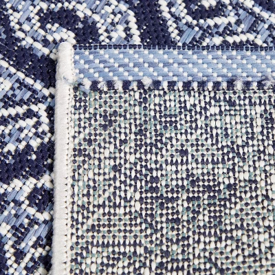 9'2"x12' Paisley Outdoor Rug Blue - Threshold™: Weather-Resistant Traditional Area, Woven Polypropylene 2 9'2"x12' Paisley Outdoor Rug Blue - Threshold™: Weather-Resistant Traditional Area, Woven Polypropylene - Image 2