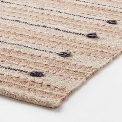 Striped/Clipped Yarn Rug Beige - Threshold™ Designed With Studio McGee 2 Striped/Clipped Yarn Rug Beige - Threshold™ Designed With Studio McGee - Image 2