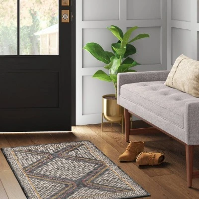 2'3"x3'9" Washable Tapestry Accent Rug Gray - Threshold™ 1 2'3"x3'9" Washable Tapestry Accent Rug Gray - Threshold™