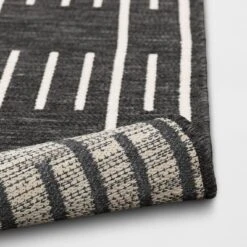7'x10' Striped Checks Outdoor Rug Charcoal Gray - Threshold™ 5 7'x10' Striped Checks Outdoor Rug Charcoal Gray - Threshold™ -Threshold GUEST f5f44781 890b 4762 871a a5856af9f681